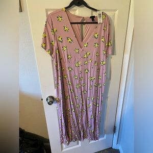 Plus size pink & lemon dress. Torrid size 2 never worn